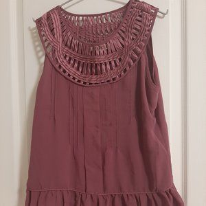 Mendocino XS sleveless plum blouse, peplum cut Mendocino